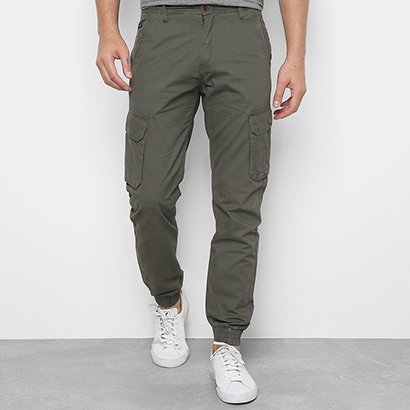 calça sarja watkins & krown cargo jogger masculina